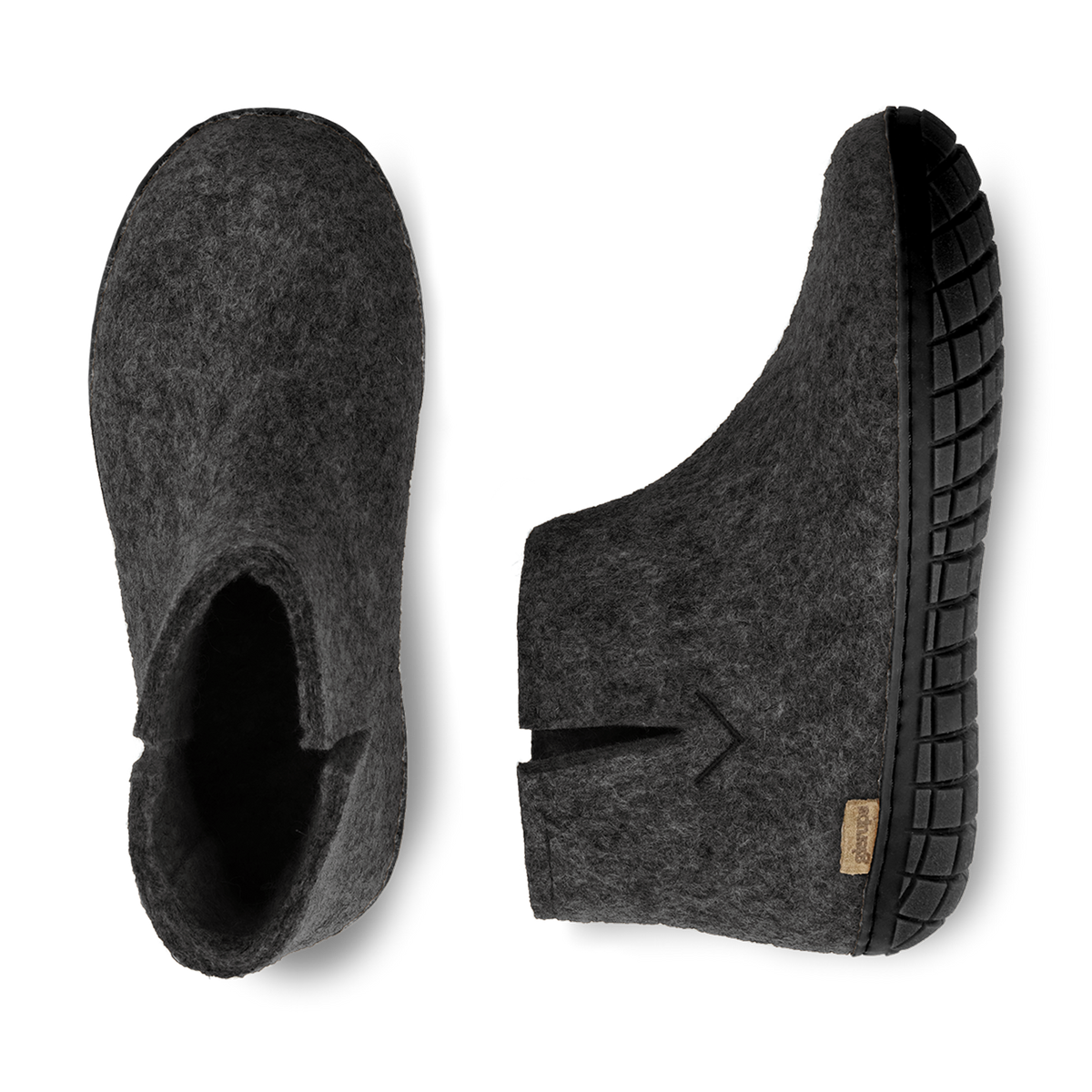 glerups Boot with natural rubber sole - black Boot with rubber sole Charcoal