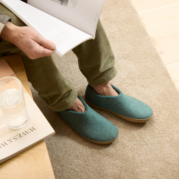 glerups Shoe with leather sole Shoe with leather sole 11 North Sea