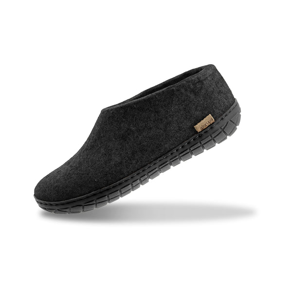 glerups Shoe with natural rubber sole - black Shoe with rubber sole Charcoal