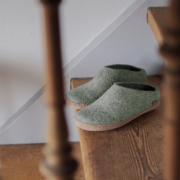 glerups Slip-on with leather sole Slip-on with leather sole 14 Moss