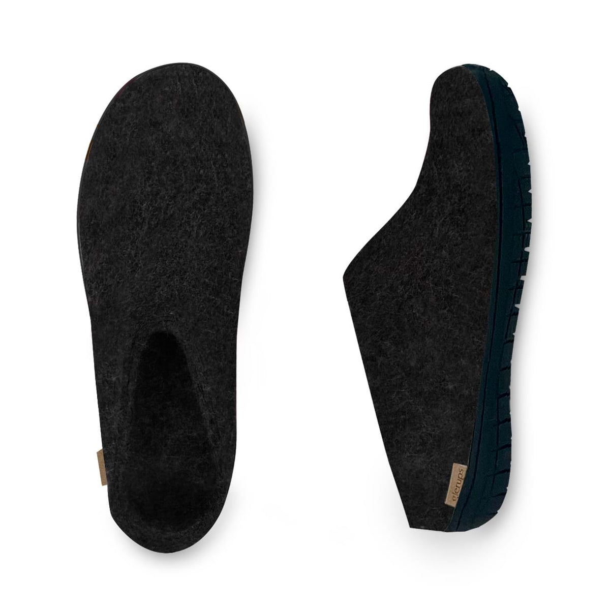 glerups Slip-on with natural rubber sole - black Slip-on with rubber sole Charcoal