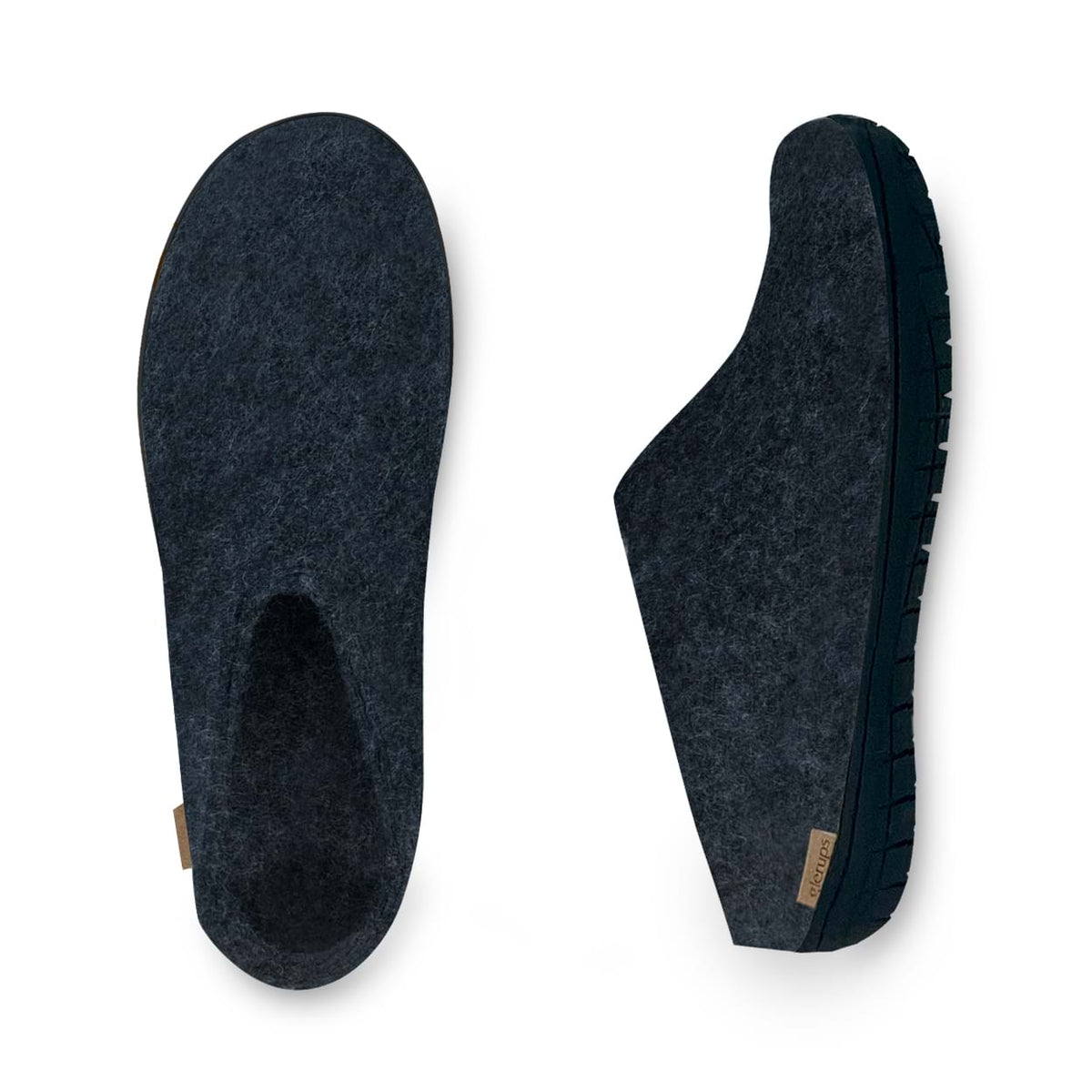 glerups Slip-on with natural rubber sole - black Slip-on with rubber sole Denim