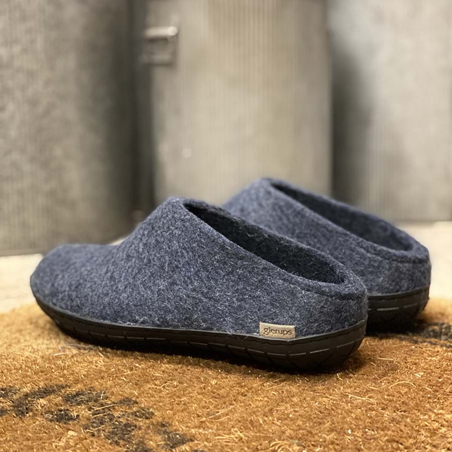 glerups Slip-on with natural rubber sole - black Slip-on with rubber sole Denim
